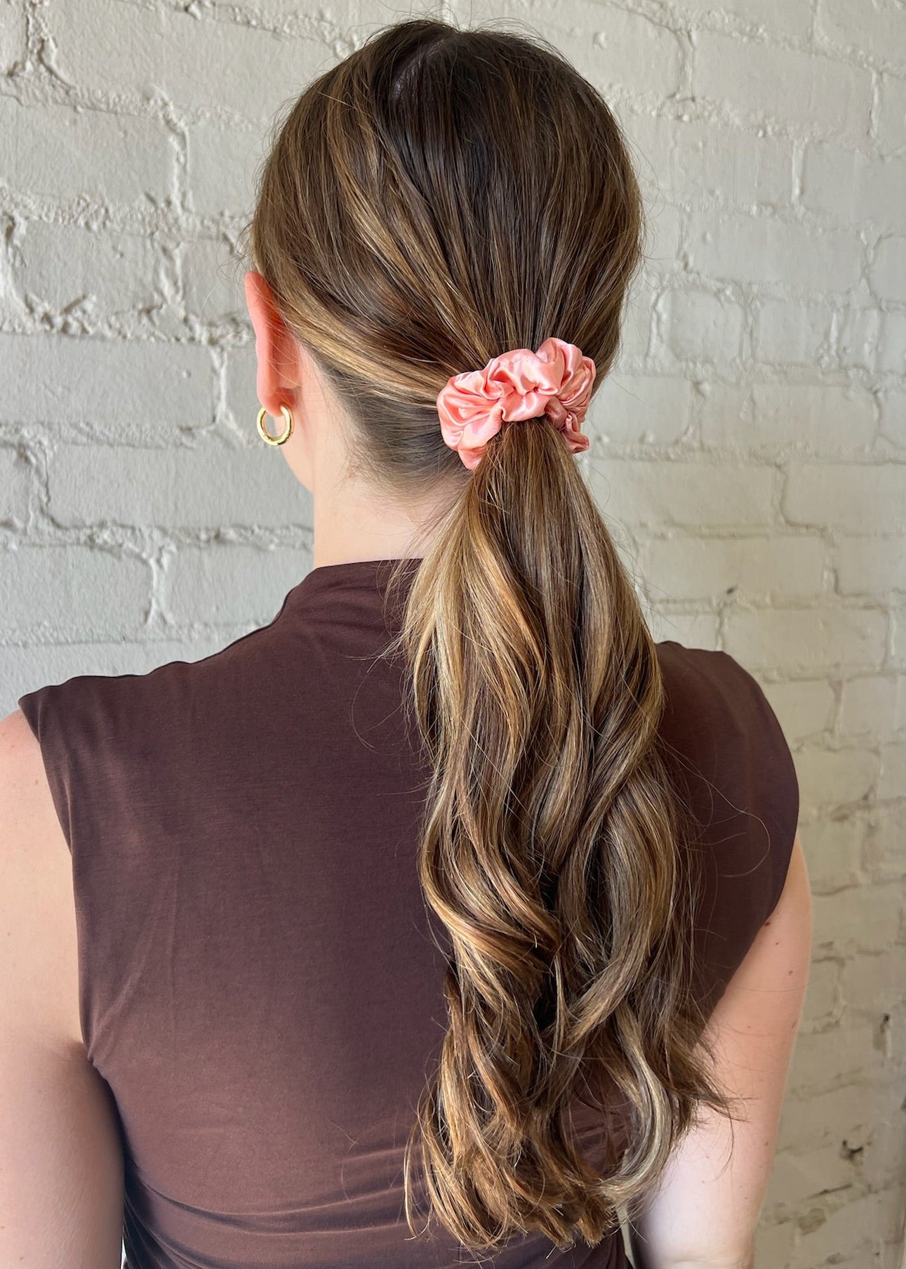 Baby Satin Scrunchie - Peach