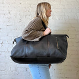 Malbec Weekend Bag - Black/ Leather Strap