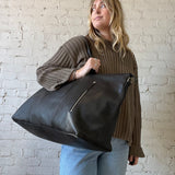 Malbec Weekend Bag - Black/ Leather Strap