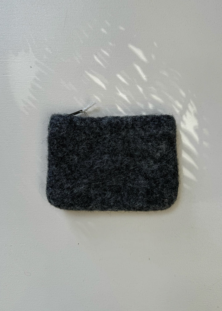 Wool Coin Pouch - Dark Grey