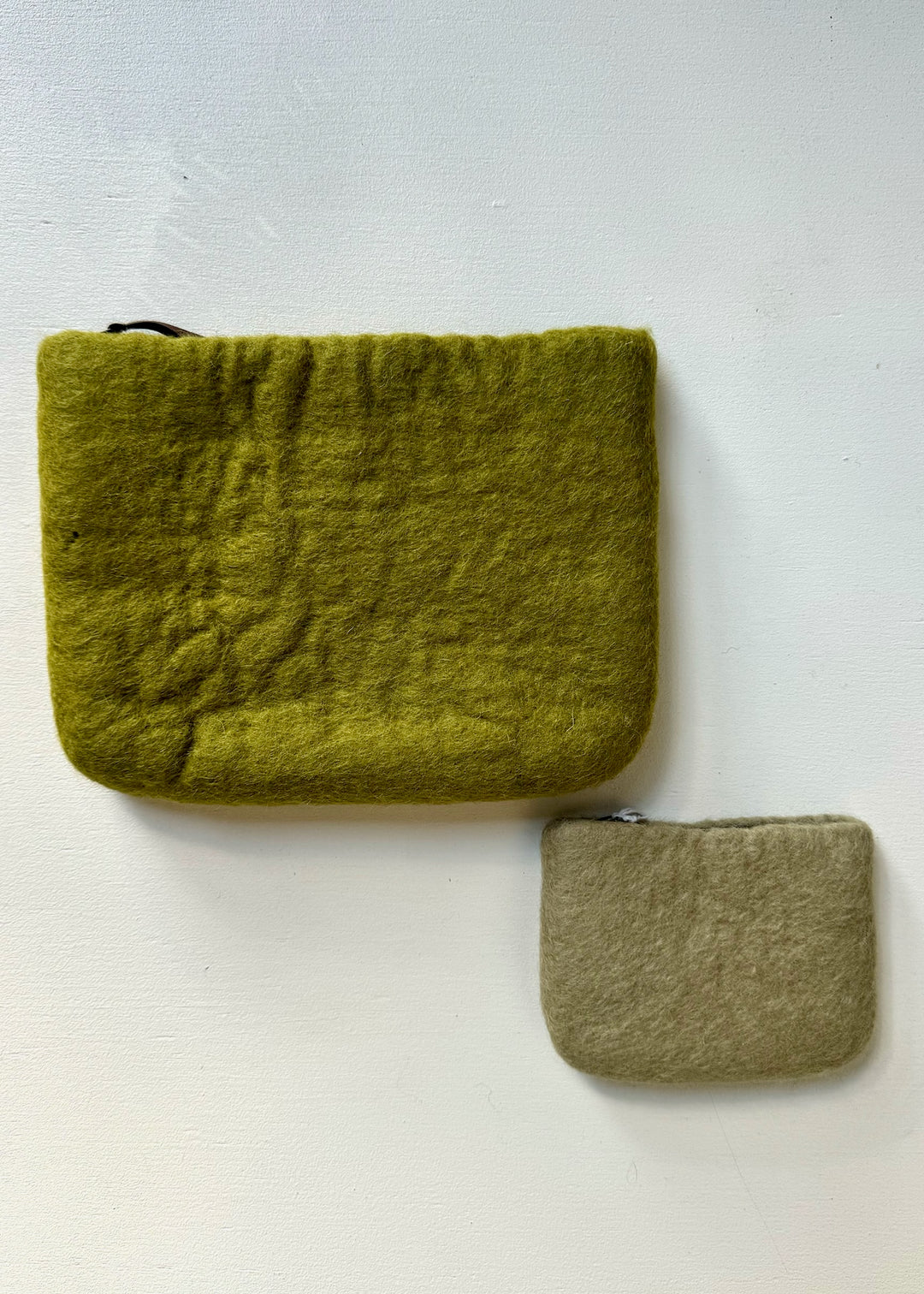 Wool Zipper Pouch - Chartreuse