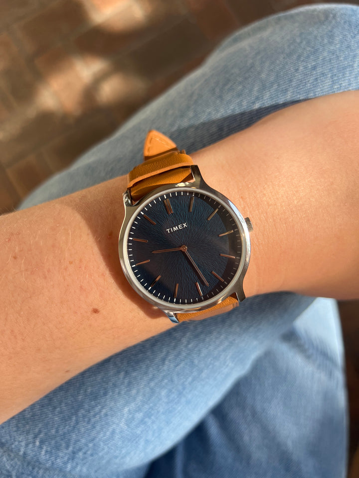 Gallery 40mm Watch - Brown/ Blue/ Silver