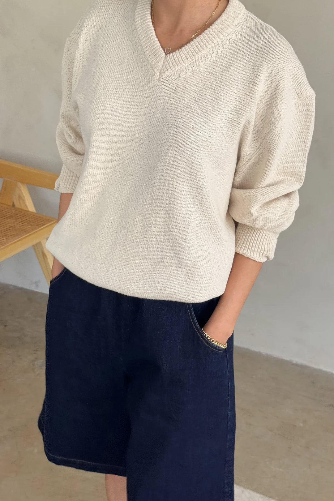 Gabby Cotton Sweater - Naturel