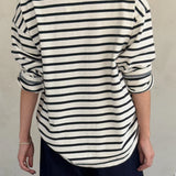 Marseille Boat Neck Top - Navy Stripe