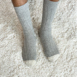 Extended Cashmere Socks - Grey Melange