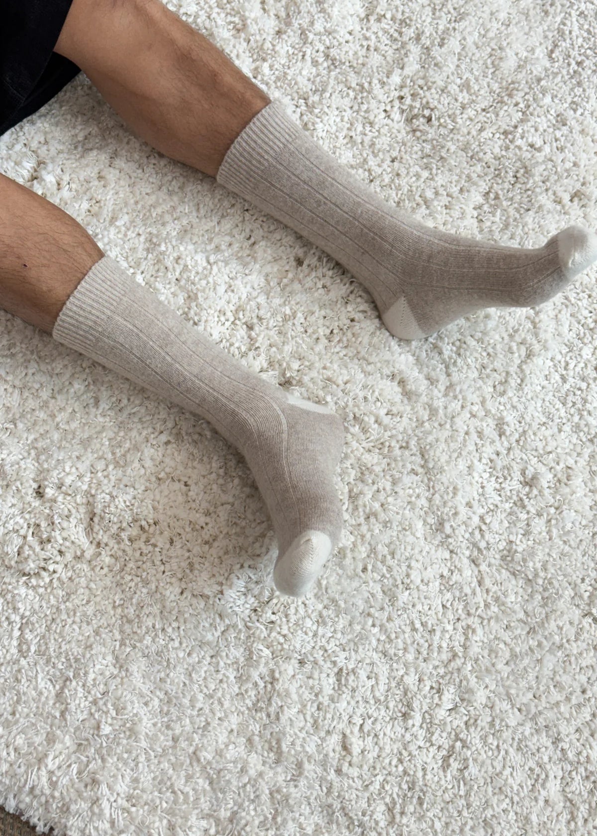 Extended Cashmere Socks - Fawn