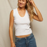 Jordan Pointelle Tank - White