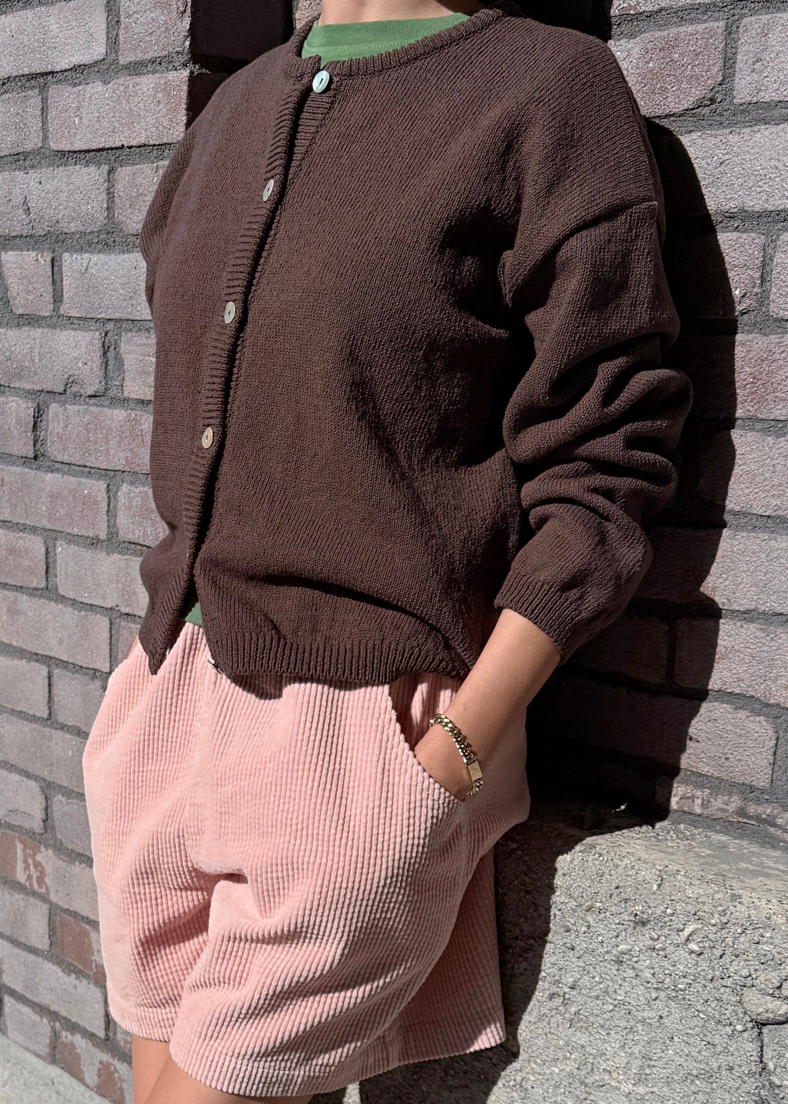 Cotton Leila Cardigan - Brown