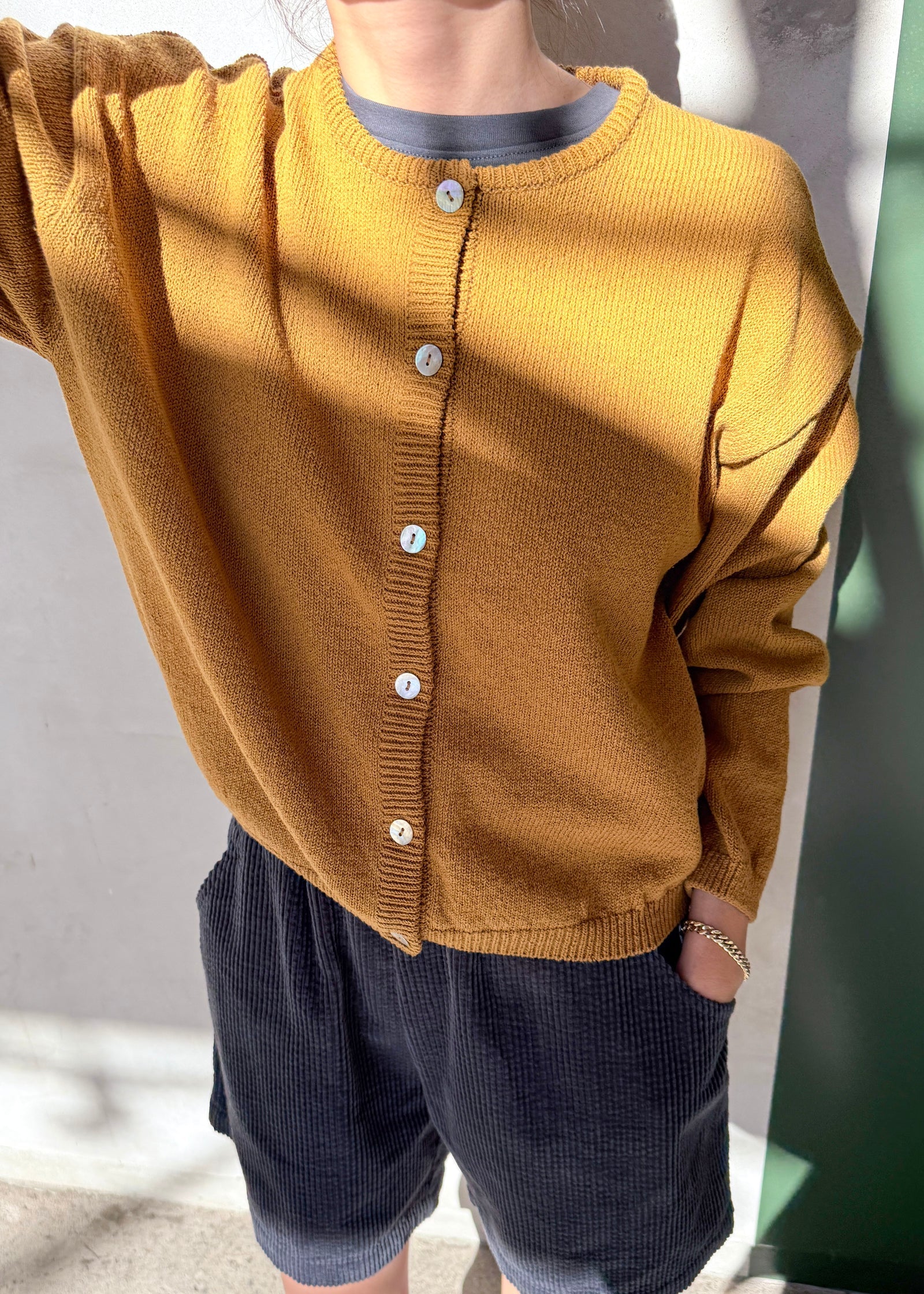 Cotton Leila Cardigan - Dijon