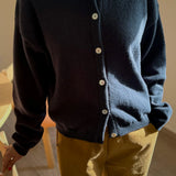 Cotton Leila Cardigan - Navy