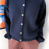 Cotton Leila Cardigan - Navy