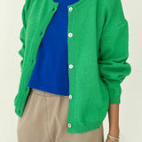 Cotton Leila Cardigan - Spring Green