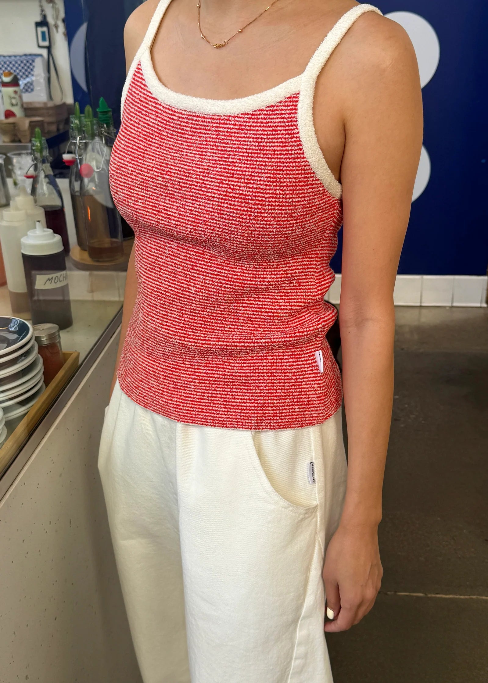 Lily Sweater Cami - Red Stripe
