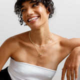 Sila Garnet Drop Necklace - Gold
