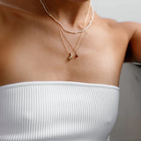 Sila Garnet Drop Necklace - Gold