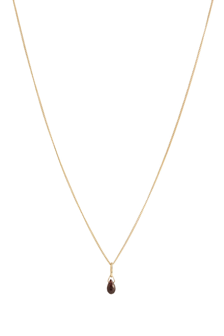 Sila Garnet Drop Necklace - Gold