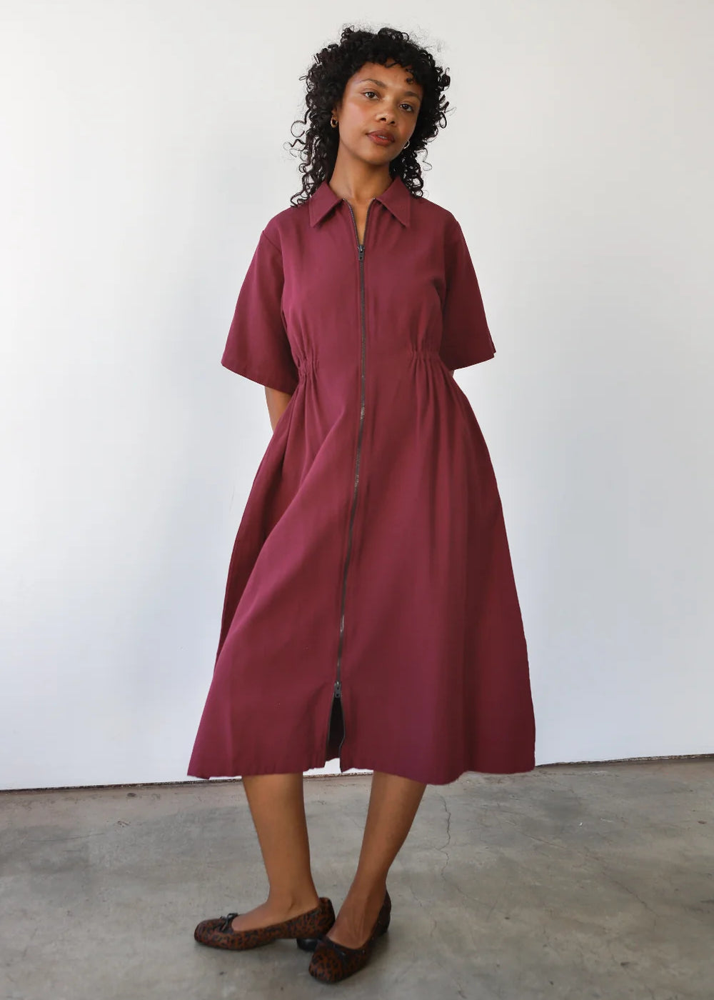 Long Utility Dress - Bordeaux