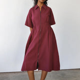 Long Utility Dress - Bordeaux