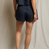 Malin Linen Shorts - Navy