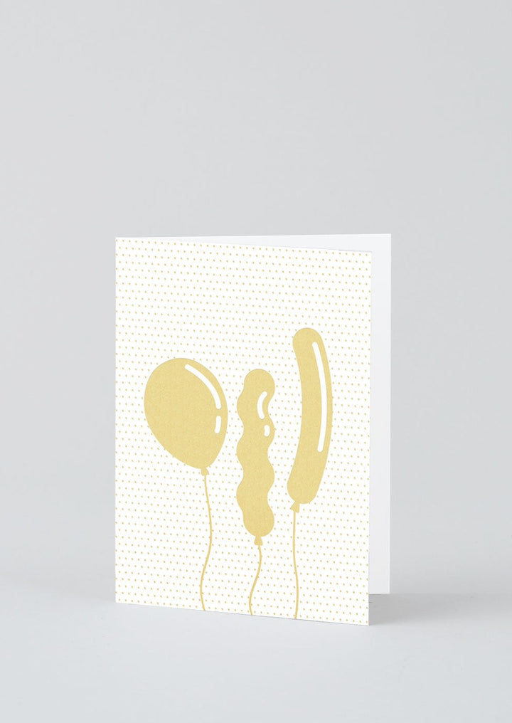 Gold Balloons Mini Greeting Card