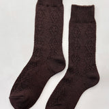 Modal Eyelet Socks - Brown