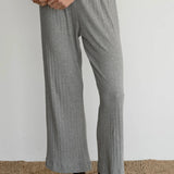 Pointelle Simple Crop Pant - Heather Grey