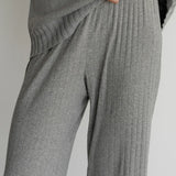 Pointelle Simple Crop Pant - Heather Grey