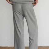Pointelle Simple Crop Pant - Heather Grey