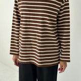 Marseille Top - White / Coffee Stripe