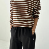 Marseille Top - White / Coffee Stripe