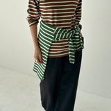 Marseille Top - White / Coffee Stripe