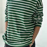 Marseille Top - White / Pine Stripe
