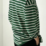 Marseille Top - White / Pine Stripe