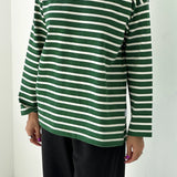 Marseille Top - White / Pine Stripe
