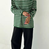 Marseille Top - White / Pine Stripe