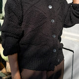 Mason Cotton Cardigan - Black
