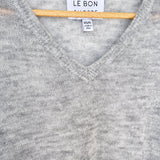 Matthew V-Neck Mohair Sweater - Ice Grey