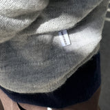 Matthew V-Neck Mohair Sweater - Ice Grey