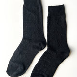 Modal Eyelet Socks - Jet Black
