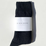 Modal Eyelet Socks - Jet Black
