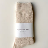Modal Eyelet Socks - Oyster