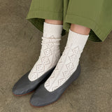 Modal Eyelet Socks - Oyster