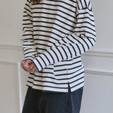 Marseille Boat Neck Top - Navy Stripe
