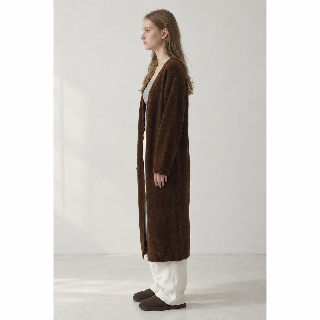 Everyday Ease Long Cardigan - Brown