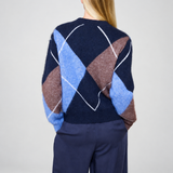 Billie Argyle Sweater - Navy