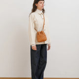 Woven Bucket Bag - Saddle