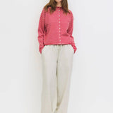 Elisa Cardigan - Red / Beige