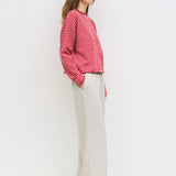 Elisa Cardigan - Red / Beige
