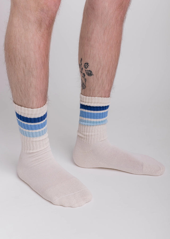 Birthday Retro Crew Socks - Blue