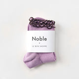 Petite Ruffle Modal Sock - Lilac / Brown